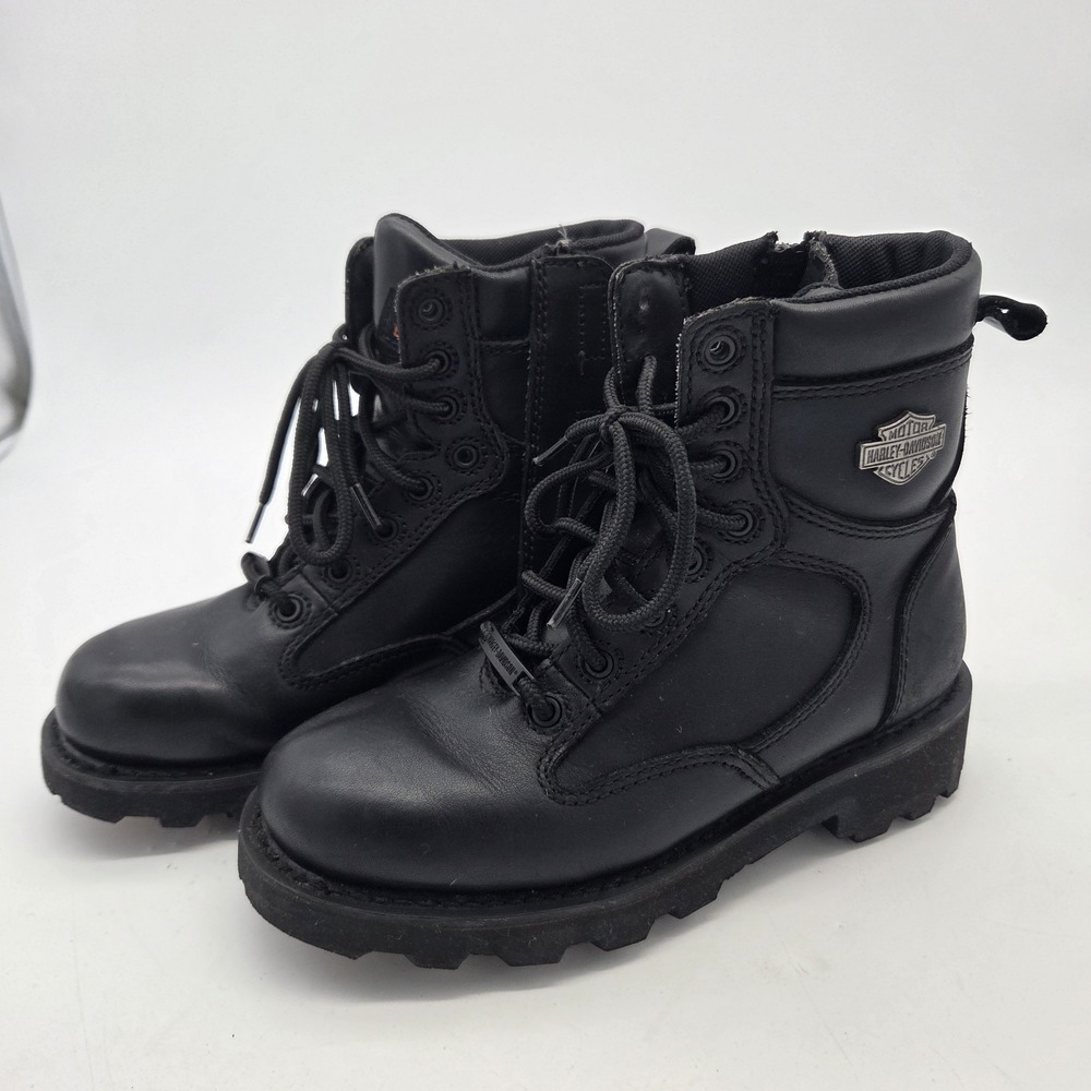 VTG Harley Davidson Black Leather Side Zip Riding Boots‎ #84093 Womens Sz 6.5
